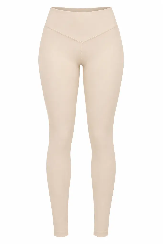 Beige V-Waist Yoga Leggings.webp