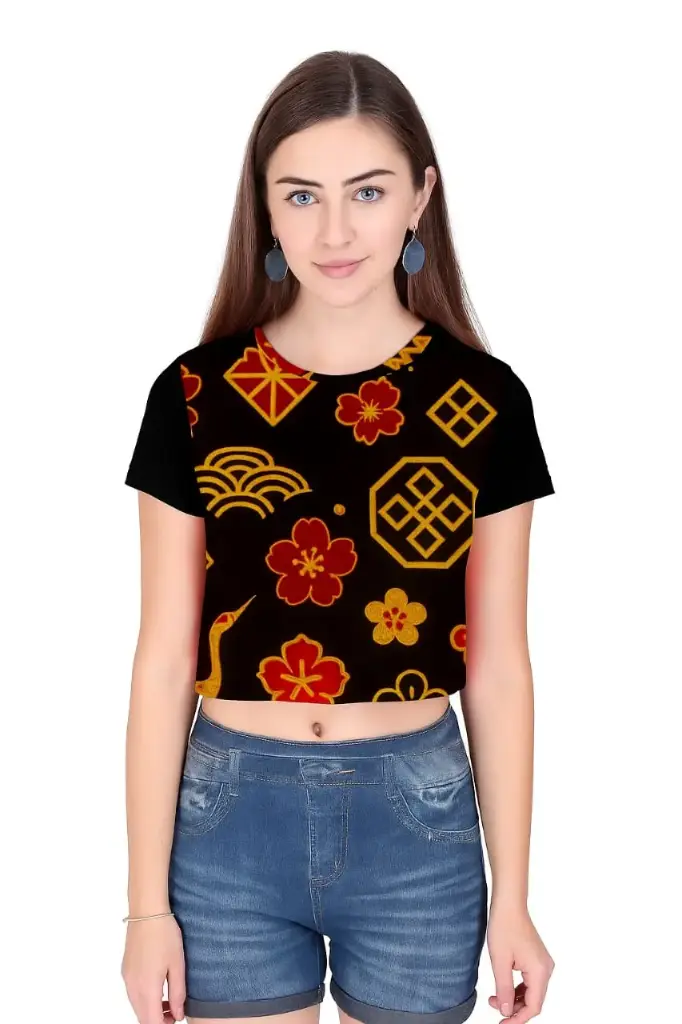 SAKURA CRANE STORY CROP TOP
