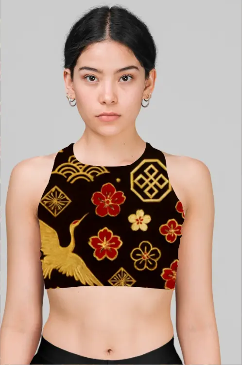 GOLDEN RENAISSANCE SCROLL CROP TOP (XS, None)