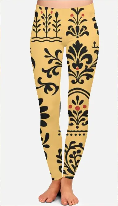 OCHRE TAPESTRY LEGGINGS (XS, None)