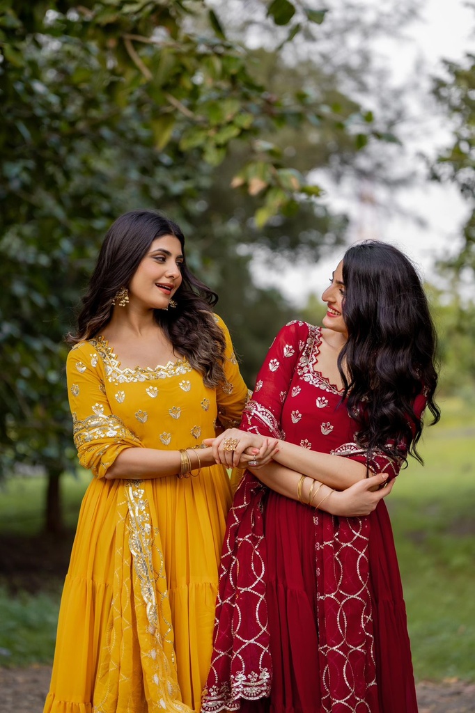 Sequence ruffle anarkali