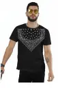 BLACK BANDANA SCARF GRAPHIC T-SHIRT