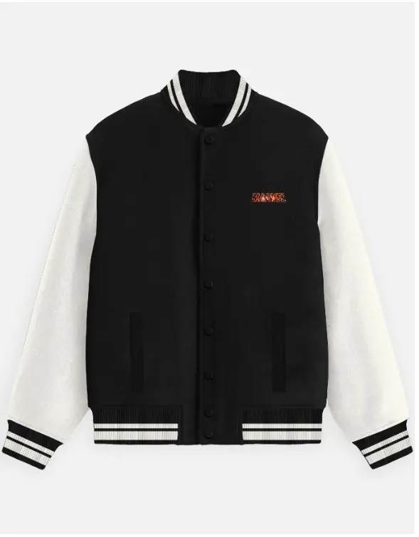 THE MARVEL LEGACY VARSITY JACKET - BLACK/CREAM