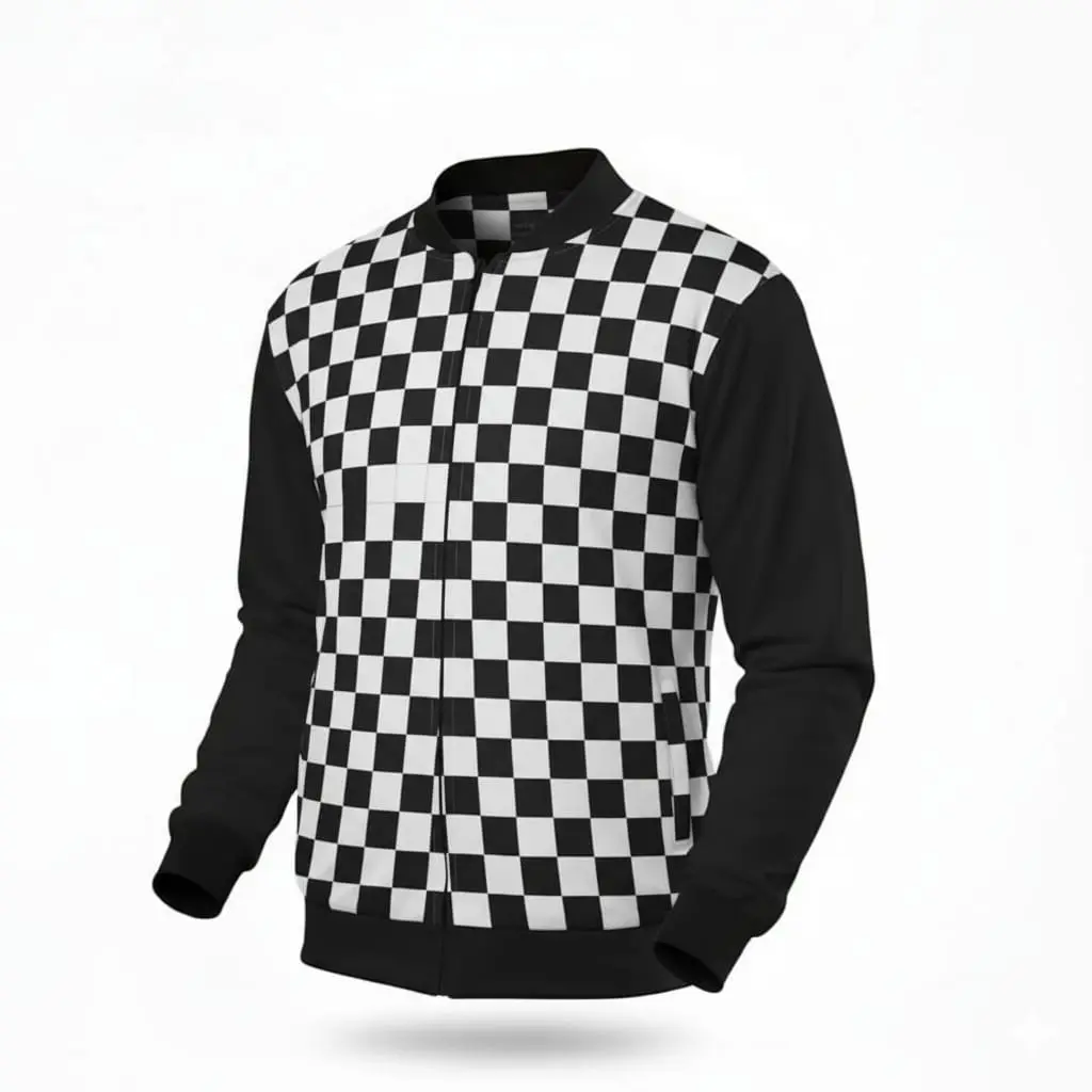 "CHECKMATE RACER" BOMBER JACKET (XS, None)