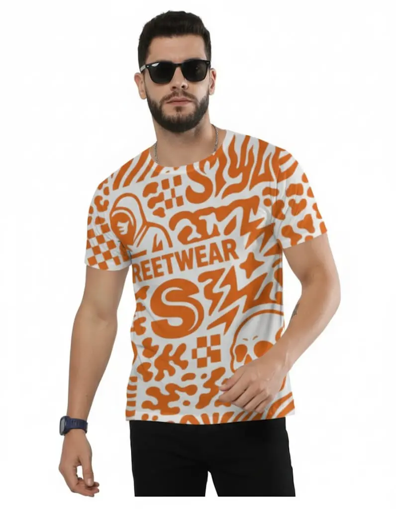 HIGH-CONTRAST BLAZE STREETWEAR T-SHIRT