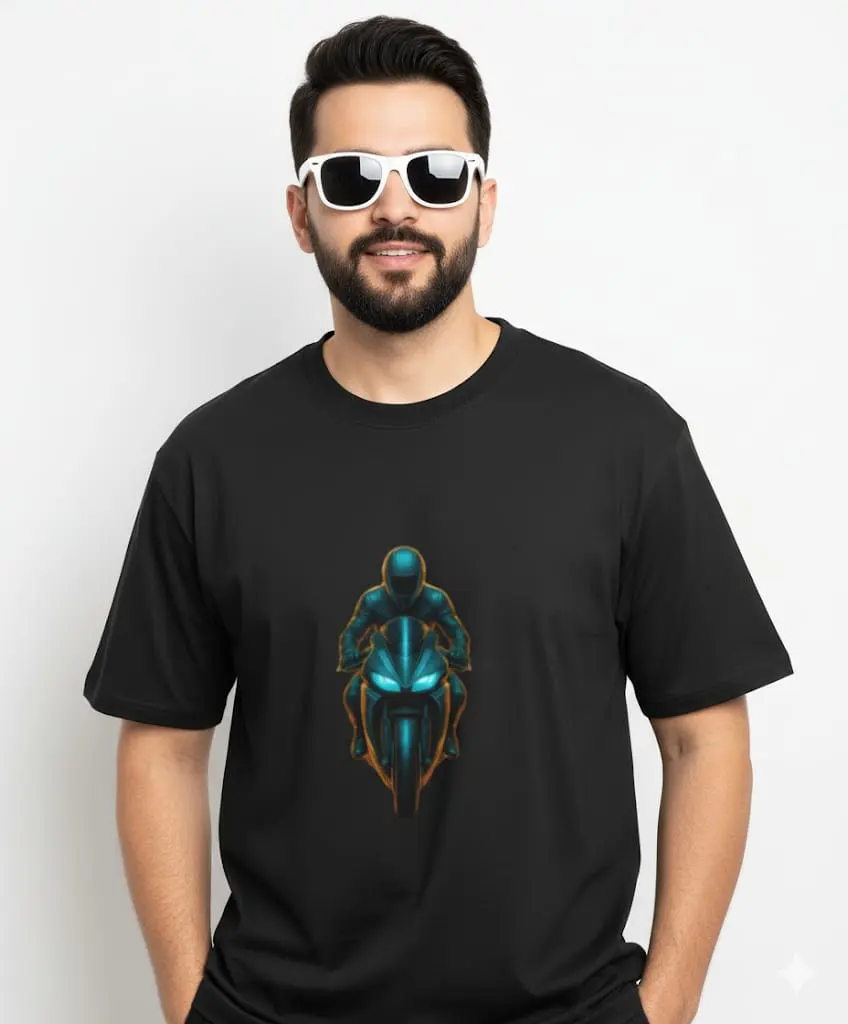 MOTORCYCLE GLOW CLASSIC CREW T-SHIRT (XS, None)