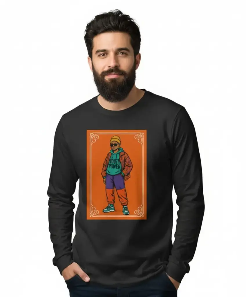 "YOUTH POWER" URBAN VIBE LONG-SLEEVE T-SHIRT