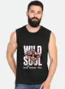 WILD SOUL UNLEASHED: MEN'S BLACK TIGER EYE SLEEVELESS TEE
