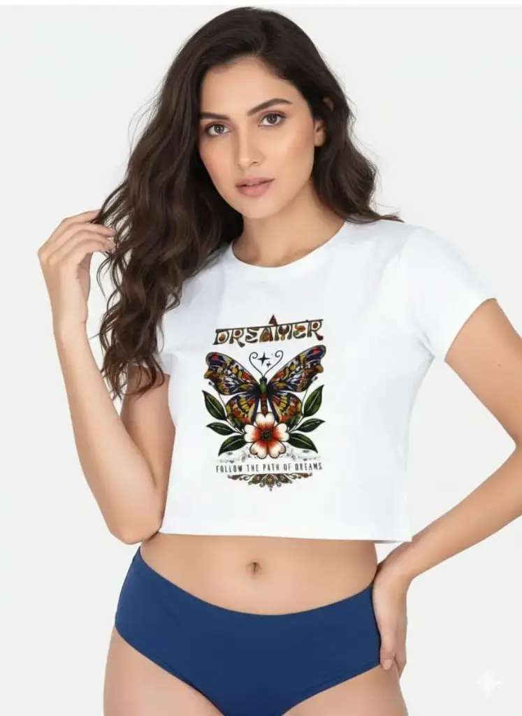 DREAMER'S PATH GRAPHIC CROP TEE  (XS, None)