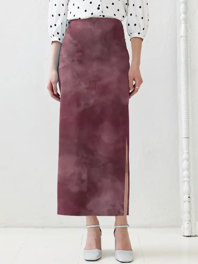 THE MIDNIGHT MERLOT COLUMN SKIRT