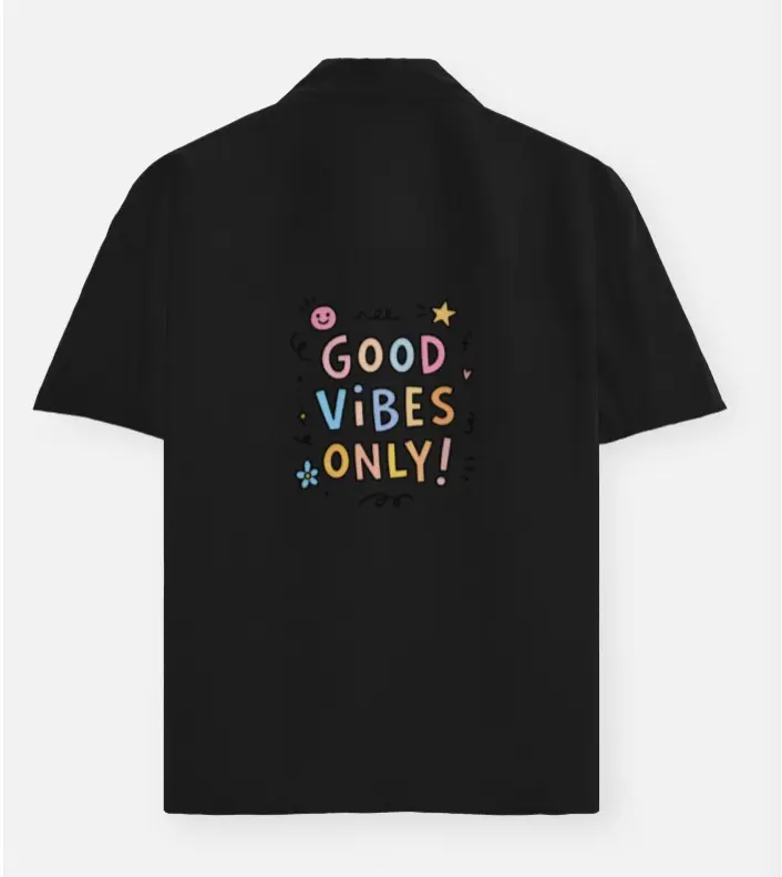 GOOD VIBES ONLY GRAPHIC OVERSIZED SHIRT