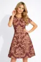 REGAL BAROQUE PRINT FIT & FLARE DRESS 