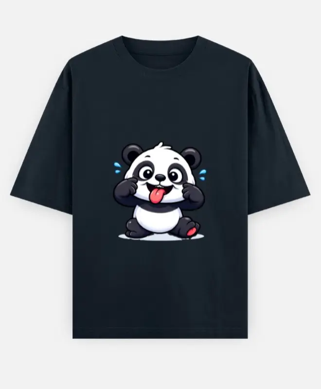 PLAYFUL PANDA CARTOON T-SHIRT