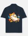 LAZY SNACK LOVER CAT GRAPHIC SHIRT 