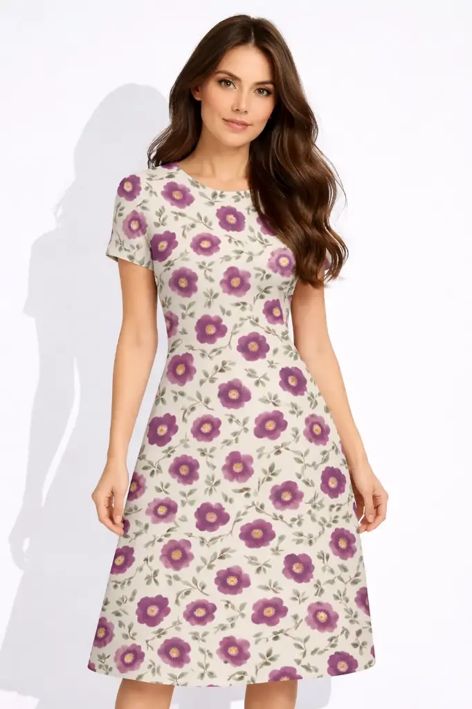VINTAGE ROSE GARDEN A-LINE DRESS