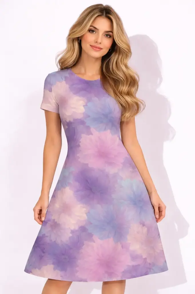 PASTEL BLOOM A-LINE DRESS