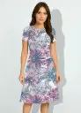 VIBRANT BLOOM PRINT A-LINE DRESS