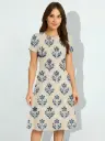INDIGO HERITAGE PRINT A-LINE DRESS