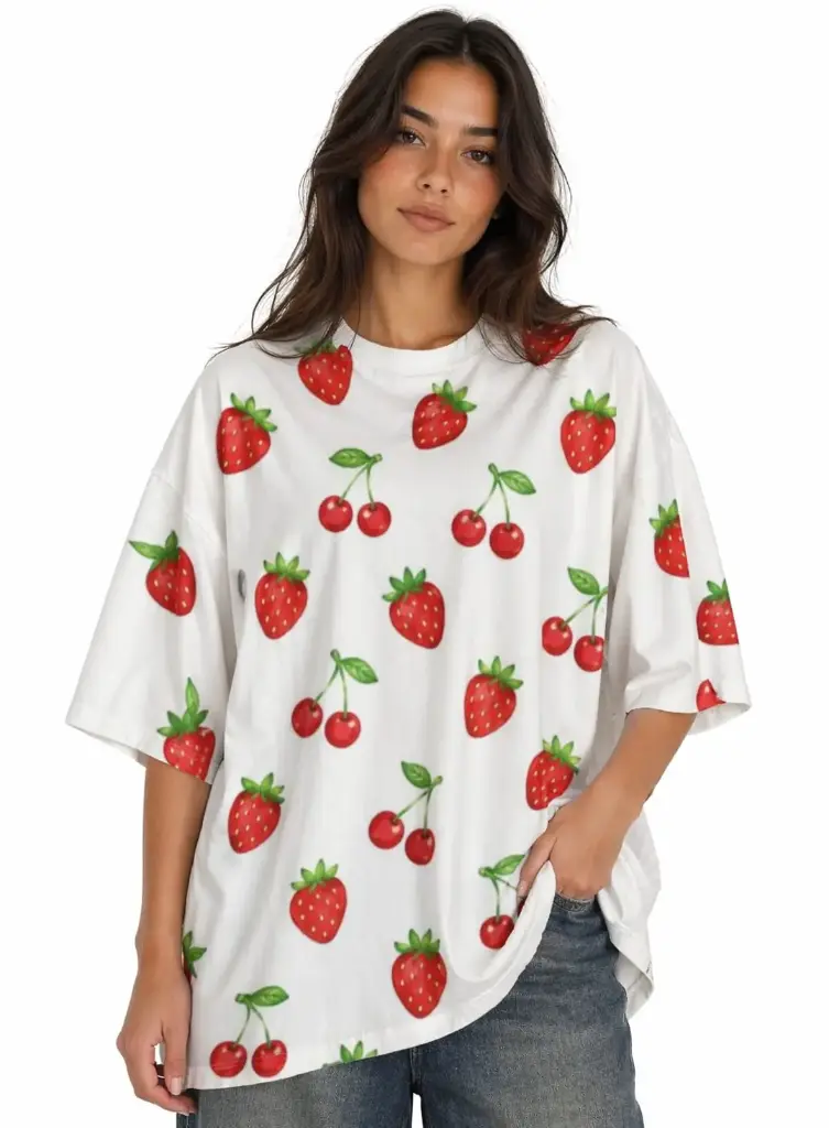 FRUITY FUN OVERSIZED T-SHIRT (XS, None)