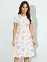 PLAYFUL DOODLE PRINT A-LINE DRESS