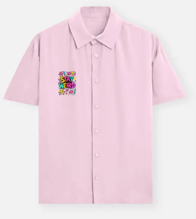 STAY WEIRD GRAPHIC POCKET SHIRT (XS)