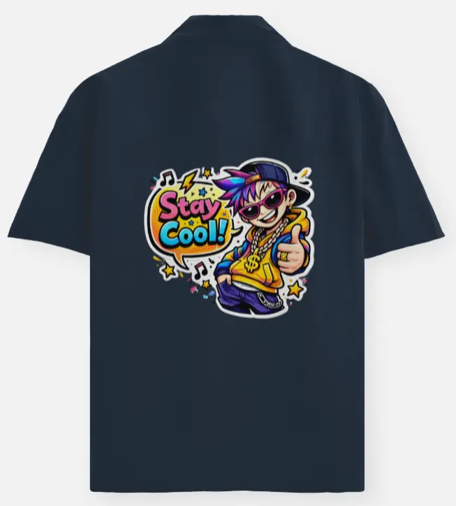STAY COOL GRAPHIC OVERSIZED SHIRT (XS)