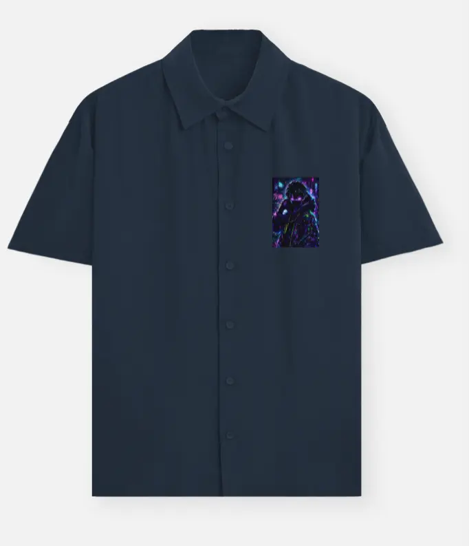 NEON SHADOW ANIME POCKET GRAPHIC SHIRT (XS)