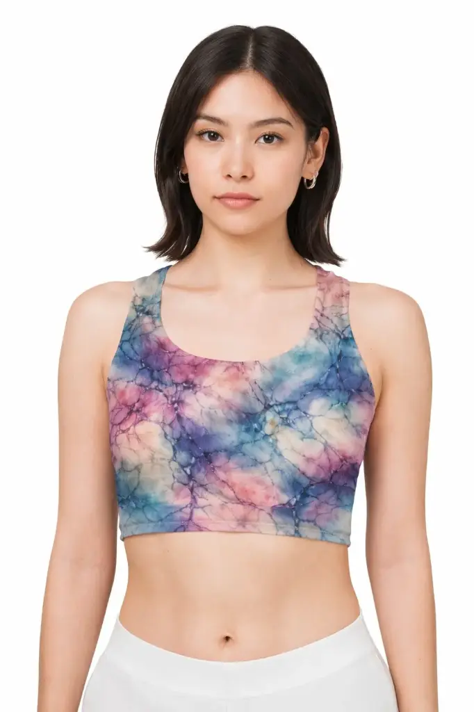MARBLE BLOOM SPORTS BRA  (XS)