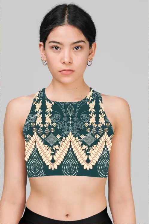 THE ODISHA MIDNIGHT BLOOM HALTER (XS)