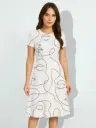 MINIMAL LINE ART A-LINE DRESS