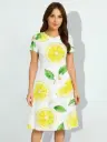 LEMON FRESH PRINT A-LINE DRESS