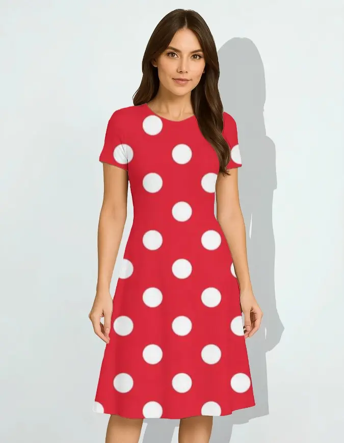 CLASSIC POLKA DOT A-LINE DRESS  (XS)