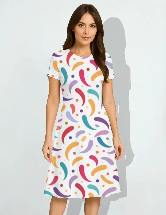 PLAYFUL CONFETTI A-LINE DRESS  (XS)