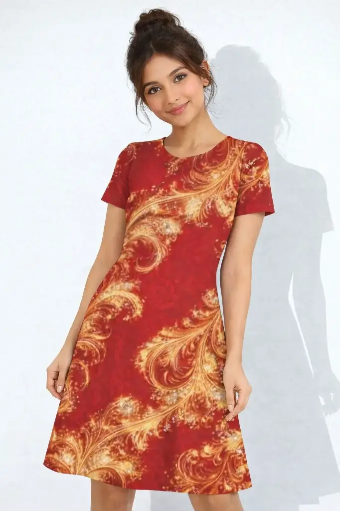 RUBY RADIANCE MIDI DRESS  (XS)