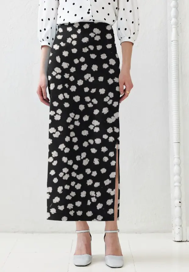 THE MONOCHROME MUSE COLUMN SKIRT (XS)