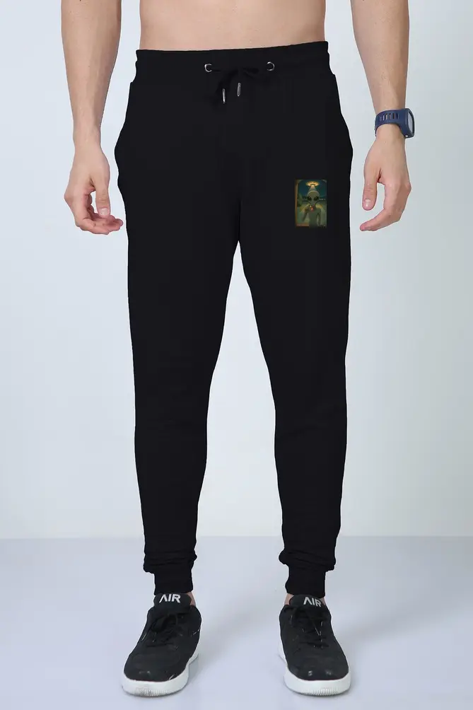 COSMIC CATTLE ABDUCTION JOGGERS (black, XS)