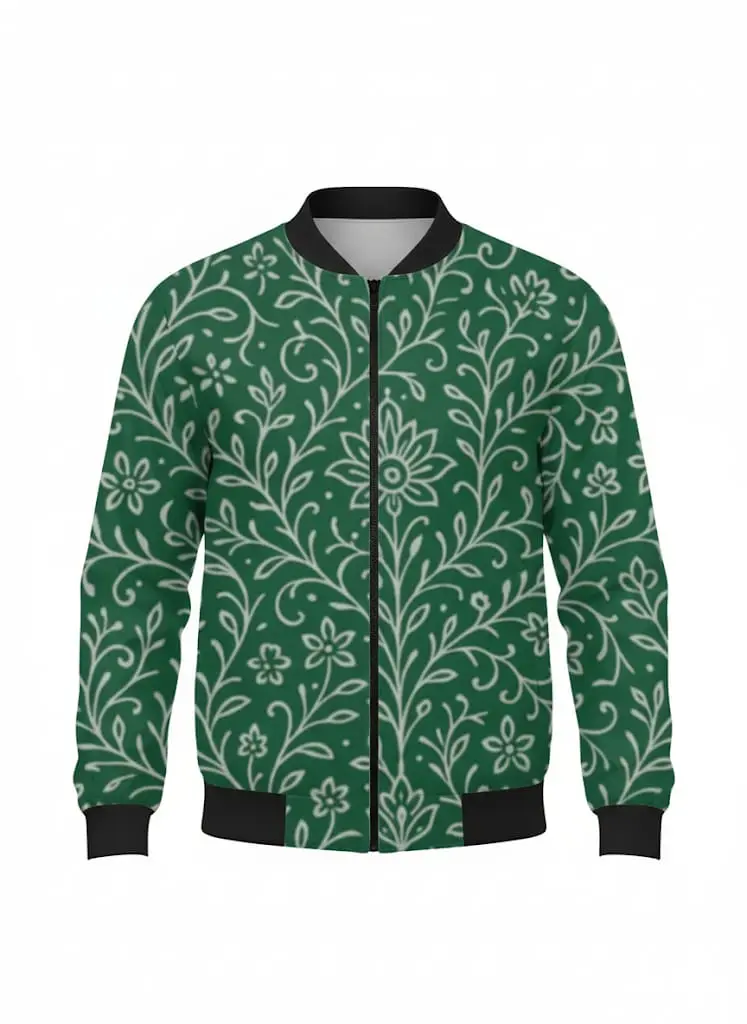 "VERIDIAN BLOOM AETHER-WEAVE BOMBER" (XS)