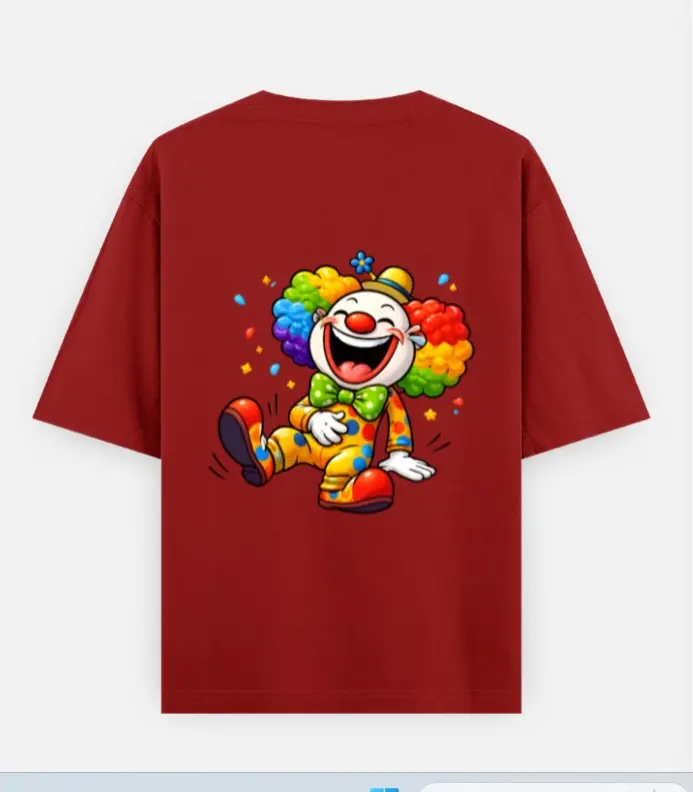 HAPPY CLOWN CARTOON GRAPHIC T-SHIRT  (XS)