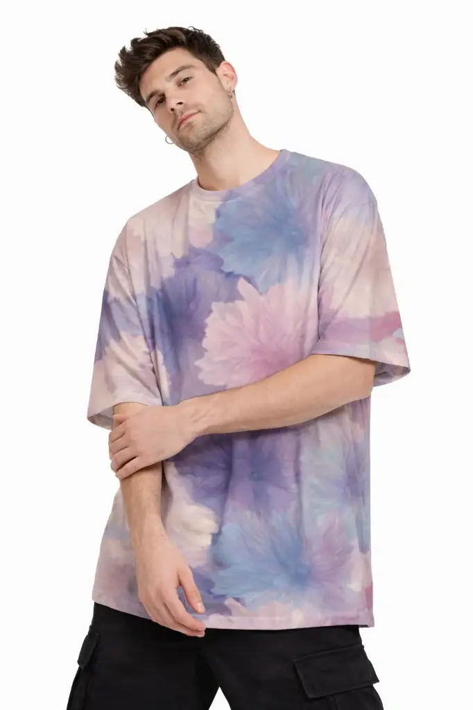PASTEL BLOOM MIST OVERSIZED T-SHIRT  (XS)