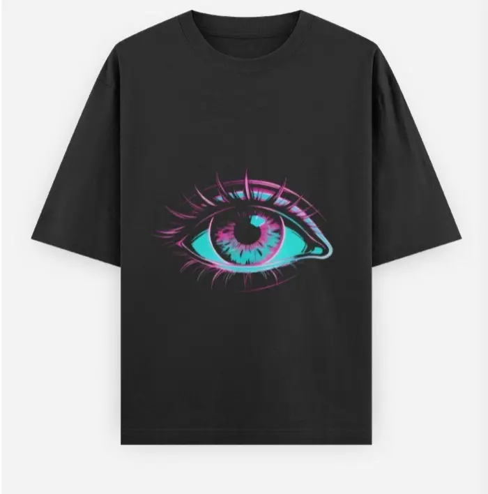 NEON GAZE OVERSIZED T-SHIRT  (XS)