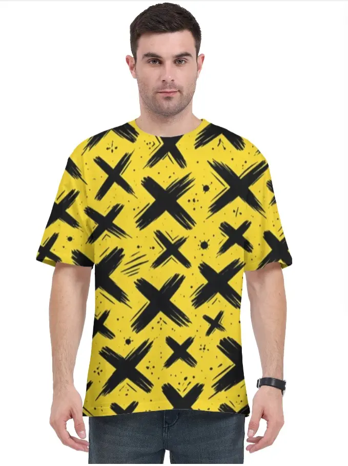 BOLD X PRINT OVERSIZED T-SHIRT (XS)