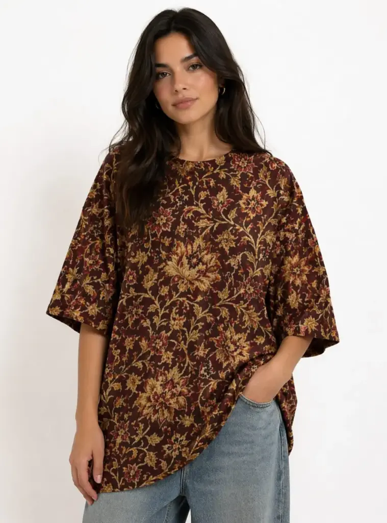 VINTAGE FLORAL OVERSIZED T-SHIRT (XS)