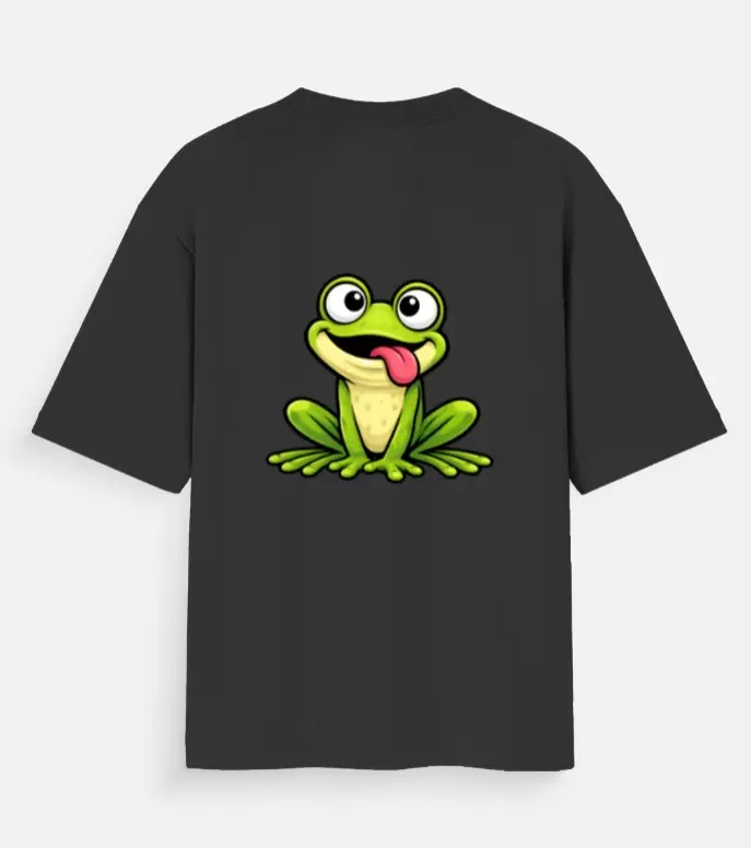 FUNNY FROG CARTOON GRAPHIC T-SHIRT  (XS)