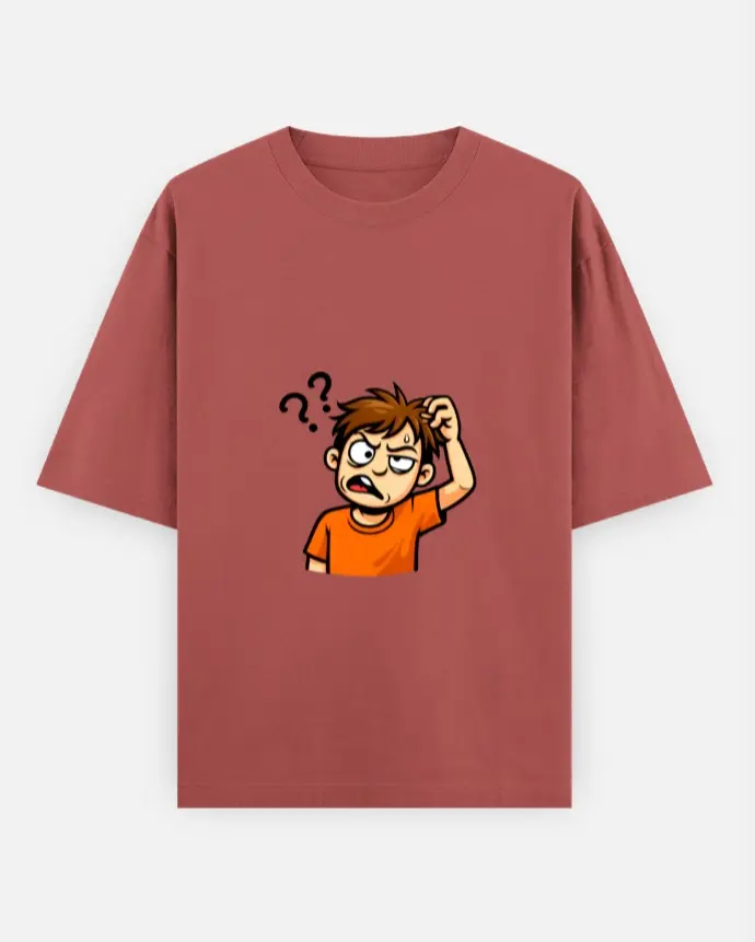 CONFUSED MOOD CARTOON T-SHIRT  (XS)