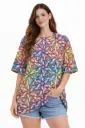 KALEIDOSCOPE GEOMETRIC PRINT OVERSIZED T-SHIRT 