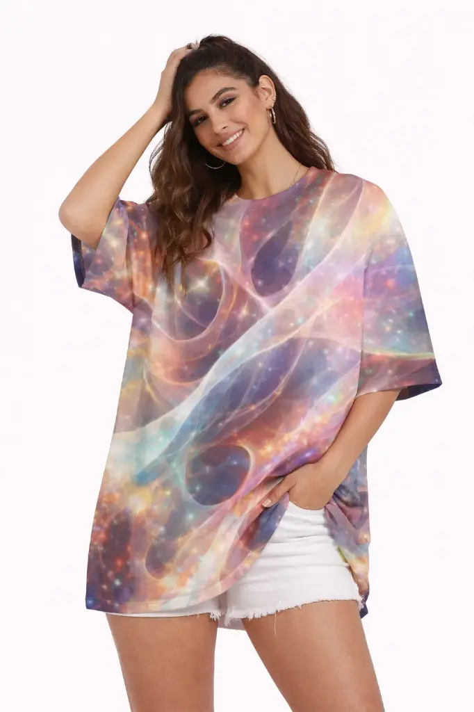 ✨ COSMIC VEIL OVERSIZED T-SHIRT ✨  (XS)