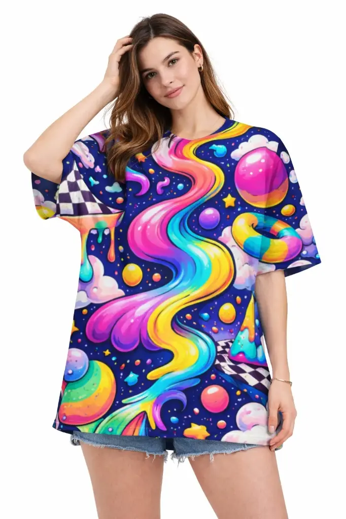 GALAXY SWIRL DREAM OVERSIZED T-SHIRT  (XS)
