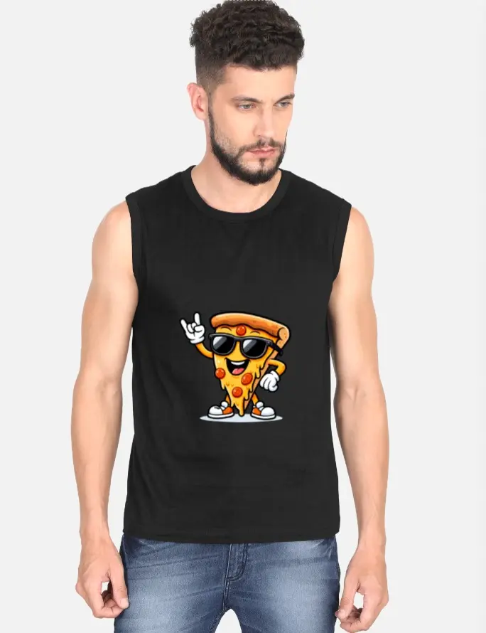 COOL PIZZA VIBES SLEEVELESS TEE (XS)