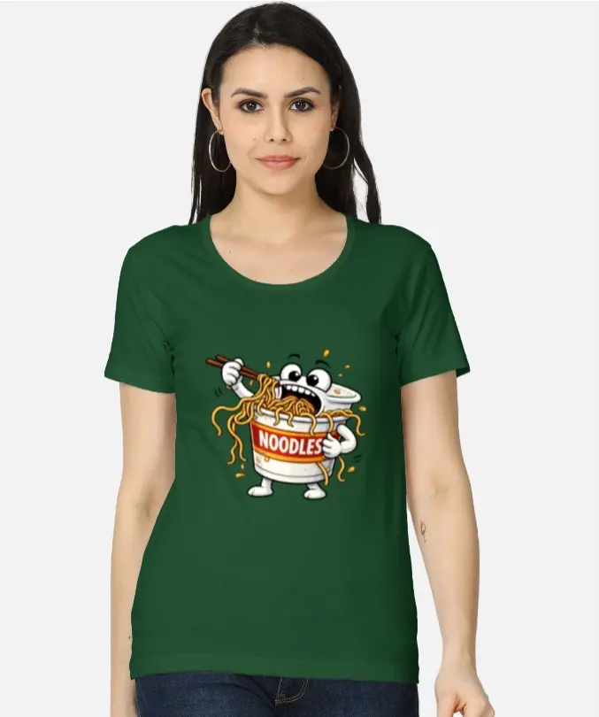 FUNNY NOODLES LOVER CARTOON T-SHIRT  (XS)