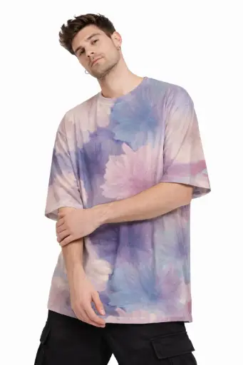 PASTEL BLOOM MIST OVERSIZED T-SHIRT 